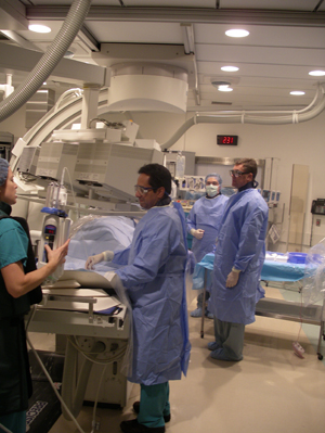 Physicians at the Cedars-Sinai Interventional Radiology room
