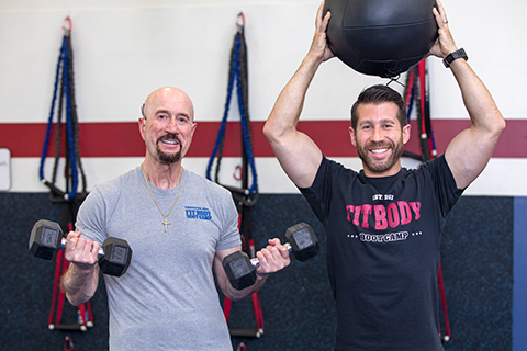 Albert parisi working out with weights