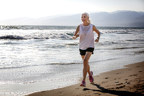 Barbara poledouris running beach white shirt